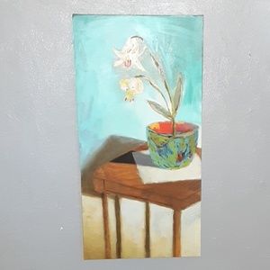 Flower in vase painting on canvas